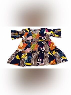 Funlingo Women's Boho Tiered Dress Size XL
Colorful Tropical Print